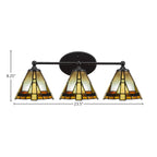 Capri Three Light Bath Bar in Matte Black with 7" Zion Art Glass Shade