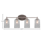 Capri Four Light Bath Bar in Brushed Nickel with 4" Smoke Bubble Shade