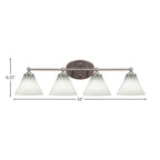 Capri Four Light Bath Bar in Brushed Nickel with 7" White Muslin Shade