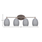 Capri Four Light Bath Bar in Brushed Nickel with 5" Gray Matrix Shade