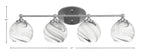 Capri Four Light Bath Bar in Brushed Nickel with 5.75" Onyx Swirl Shade