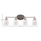Capri Four Light Bath Bar in Brushed Nickel with 4.5" Square Clear Bubble Shade