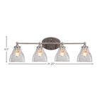 Capri Four Light Bath Bar in Brushed Nickel with 6.25" Clear Bubble Shade