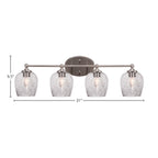 Capri Four Light Bath Bar in Brushed Nickel with 6" Smoke Bubble Shade