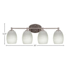 Capri Four Light Bath Bar in Brushed Nickel with 5" White Linen Shade