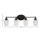 Capri Four Light Bath Bar in Matte Black with 5" Clear Bubble Shade
