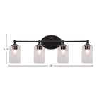 Capri Four Light Bath Bar in Matte Black with 4" Clear Bubble Shade