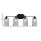 Capri Four Light Bath Bar in Matte Black with 4" Smoke Bubble Shade