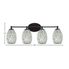 Capri Four Light Bath Bar in Matte Black with 5" Black Fusion Shade
