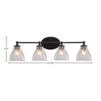 Capri Four Light Bath Bar in Matte Black with 6.25" Clear Bubble Shade