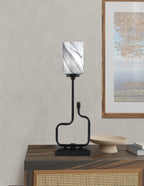 Sandia One Light Accent Lamp in Matte Black with Onyx Swirl Shade