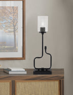 Sandia One Light Accent Lamp in Matte Black with Clear Bubble Shade
