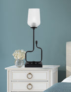 Sandia One Light Accent Lamp in Matte Black with Clear Textured Shade