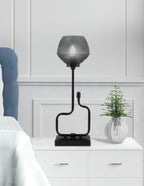 Sandia One Light Accent Lamp in Matte Black with Smoke Textured Shade