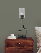 Sandia One Light Accent Lamp in Matte Black with Smoke Bubble Shade