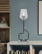Sandia One Light Accent Lamp in Matte Black & Graphite with Clear Bubble Shade