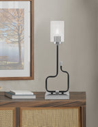 Sandia One Light Accent Lamp in Matte Black & Graphite with Clear Bubble Shade