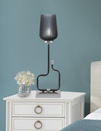 Sandia One Light Accent Lamp in Matte Black & Graphite with Smoke Textured Shade