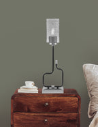 Sandia One Light Accent Lamp in Matte Black & Graphite with Smoke Bubble Shade