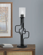 Sandia One Light Accent Lamp in Matte Black with Clear Bubble Shade