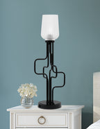 Sandia One Light Accent Lamp in Matte Black with Clear Textured Shade