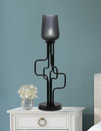 Sandia One Light Accent Lamp in Matte Black with Smoke Textured Shade