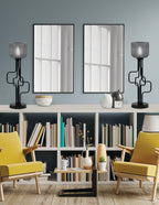Sandia One Light Accent Lamp in Matte Black with Smoke Textured Shade