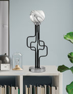 Sandia One Light Accent Lamp in Matte Black & Graphite with Onyx Swirl Shade