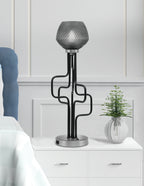 Sandia One Light Accent Lamp in Matte Black & Graphite with Smoke Textured Shade