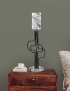 Sandia One Light Accent Lamp in Matte Black & Graphite with Onyx Swirl Shade