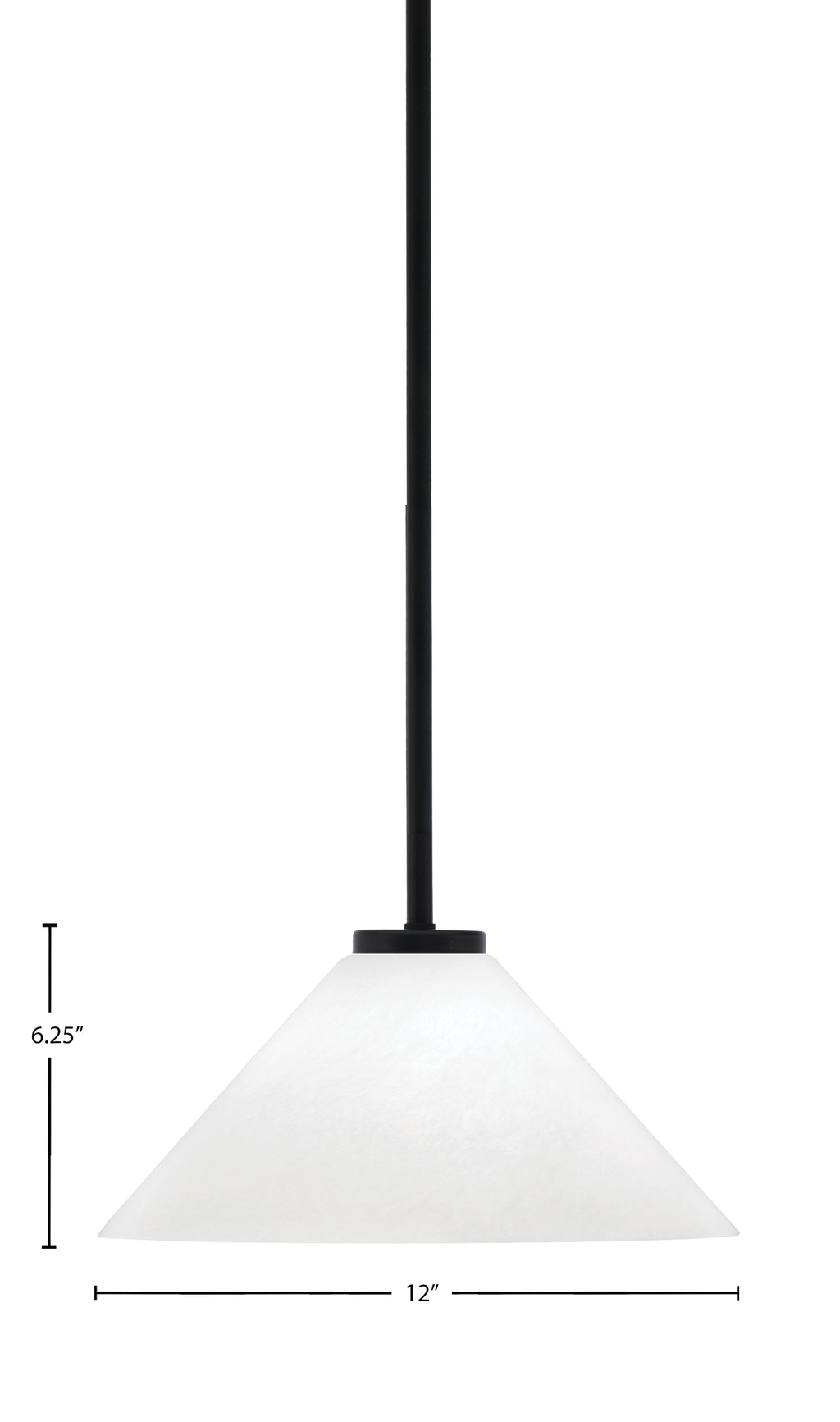Sandia One Light Mini Pendant in Matte Black with White Marble Shade