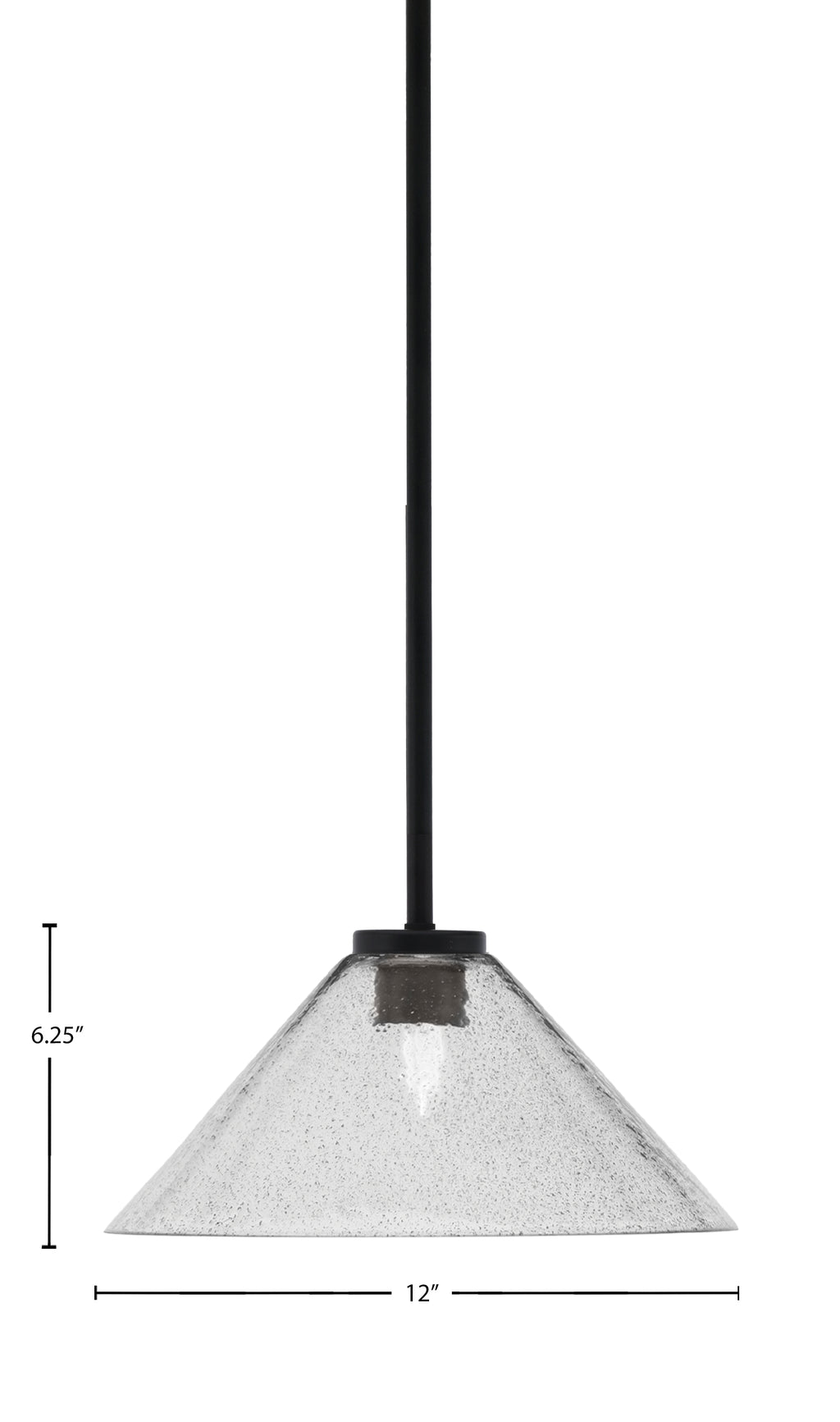Sandia One Light Mini Pendant in Matte Black with Smoke Bubble Shade