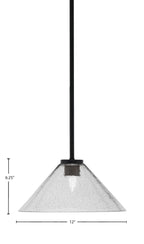 Sandia One Light Mini Pendant in Matte Black with Smoke Bubble Shade