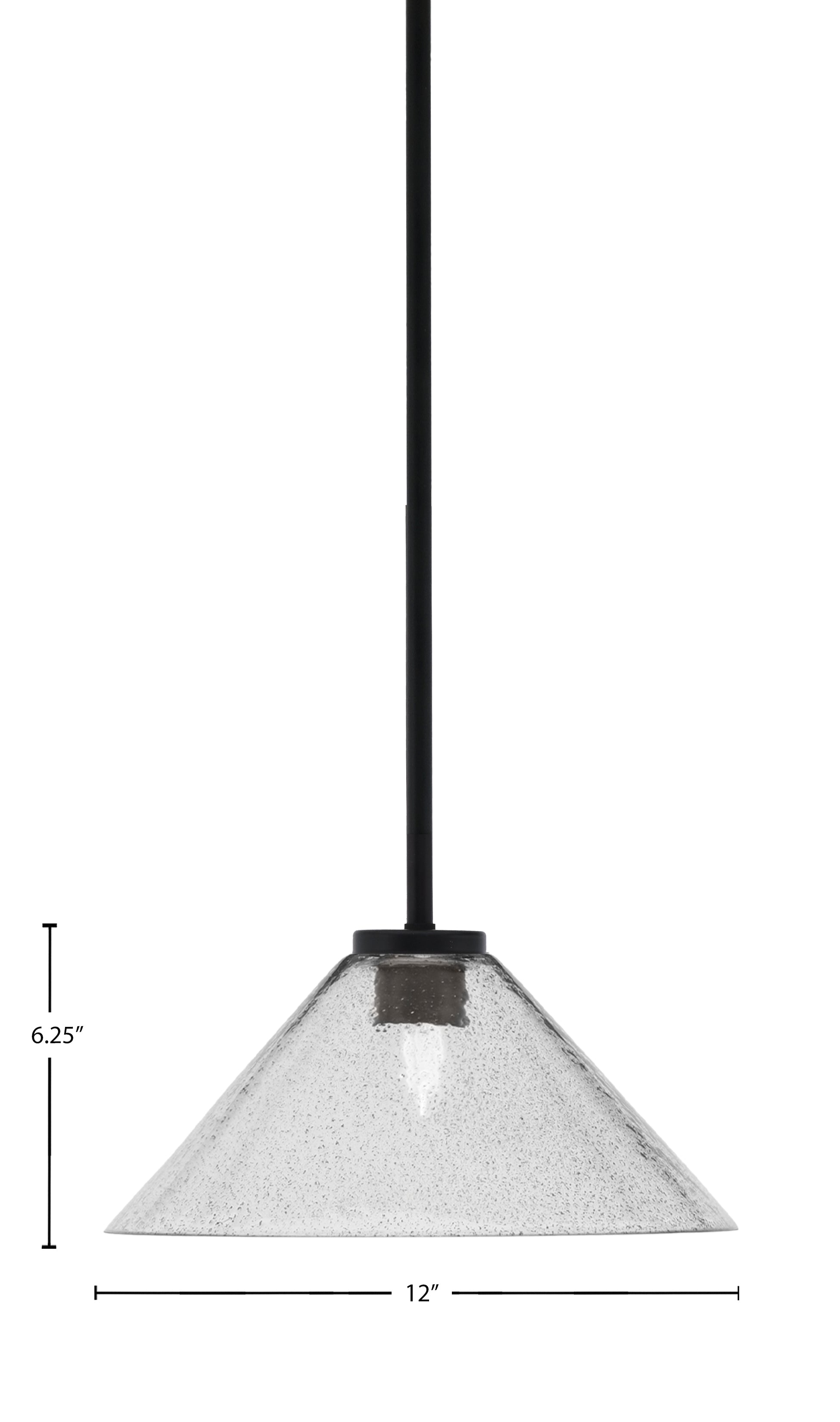 Sandia One Light Mini Pendant in Matte Black with Smoke Bubble Shade