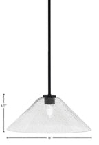 Sandia One Light Pendant in Matte Black with Smoke Bubble Shade