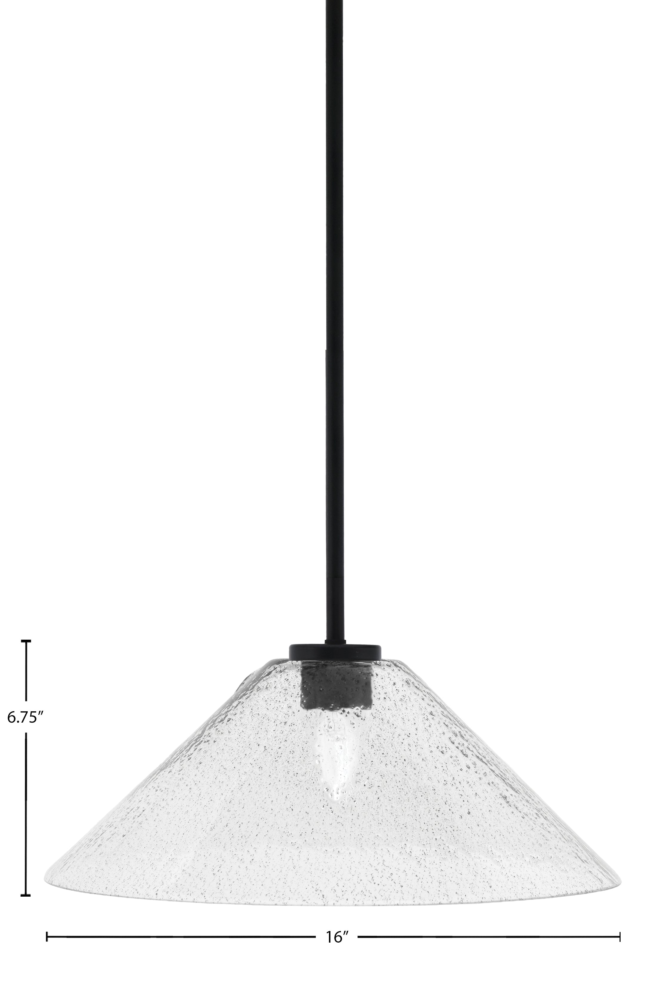 Sandia One Light Pendant in Matte Black with Smoke Bubble Shade