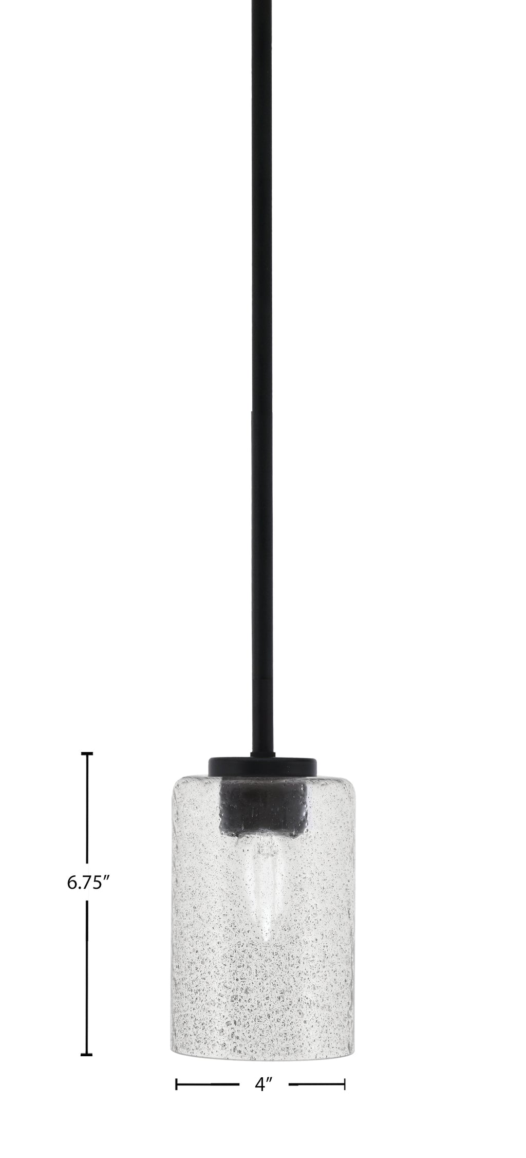 Sandia One Light Mini Pendant in Matte Black with Smoke Bubble Shade