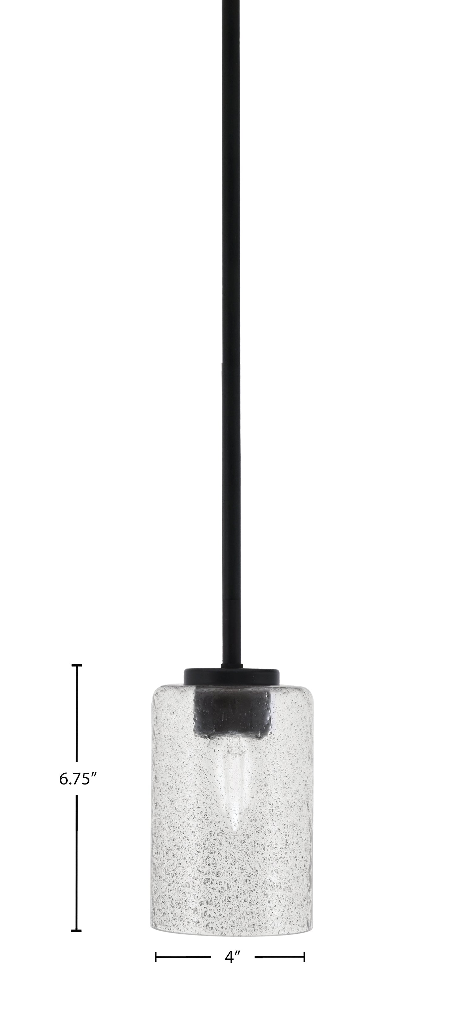 Sandia One Light Mini Pendant in Matte Black with Smoke Bubble Shade