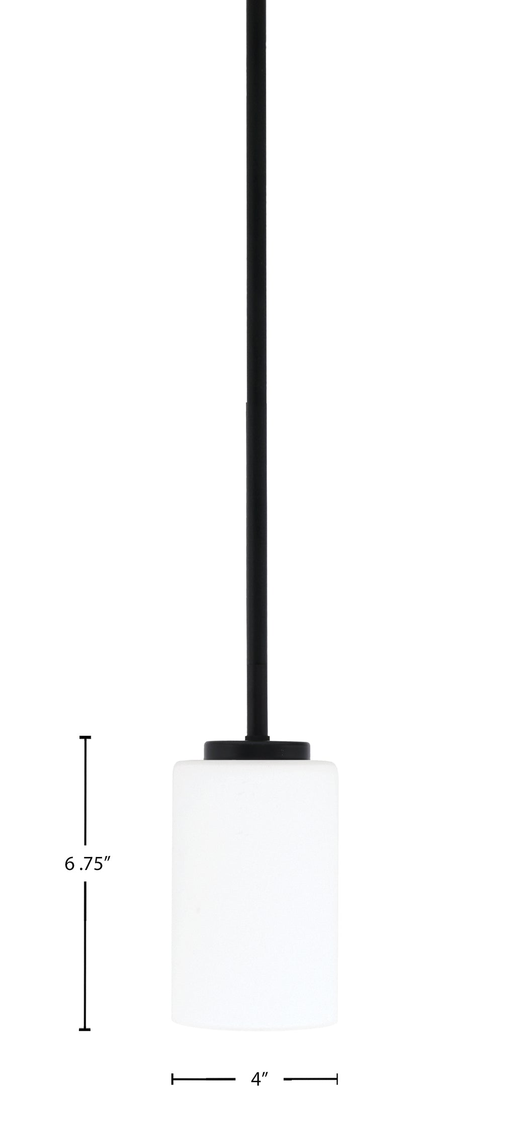 Sandia One Light Mini Pendant in Matte Black with White Muslin Shade