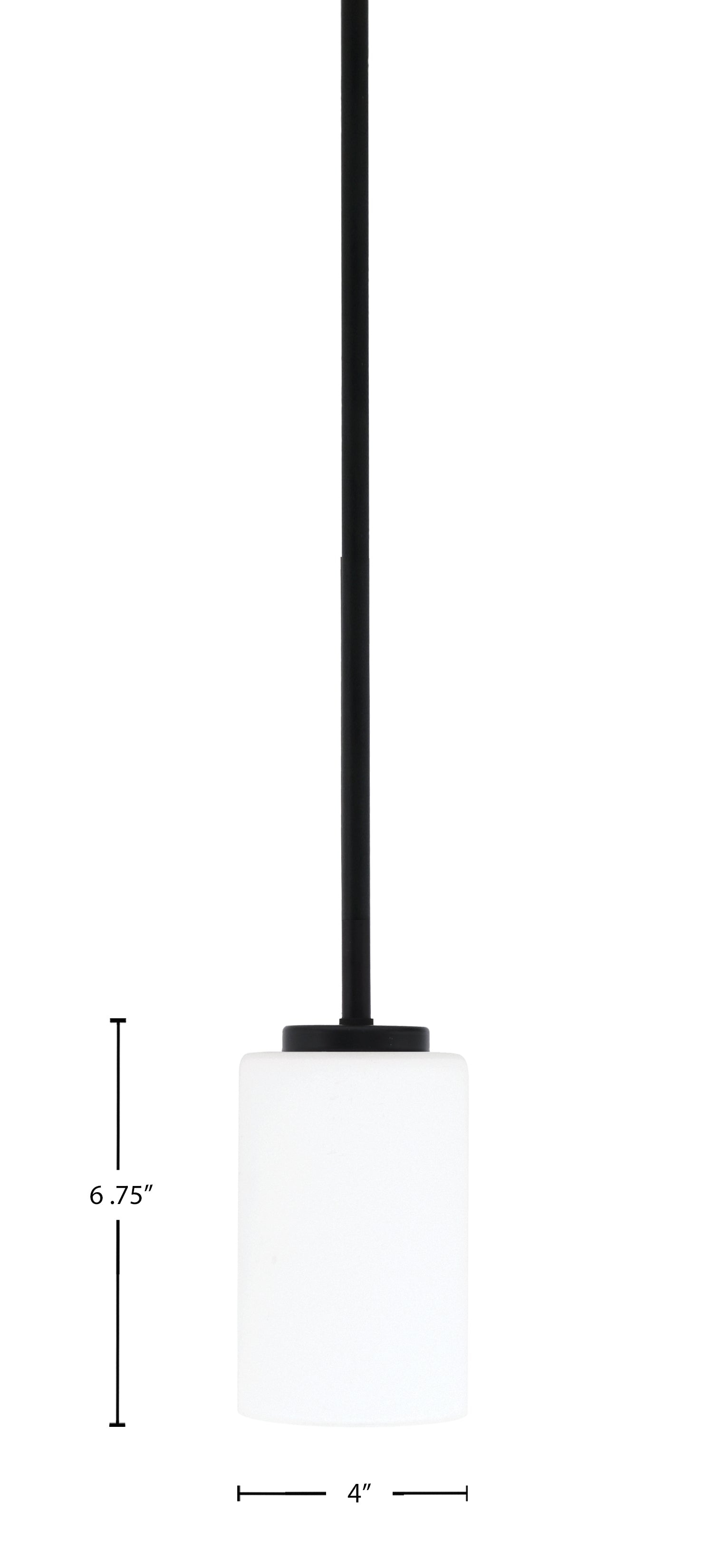 Sandia One Light Mini Pendant in Matte Black with White Muslin Shade