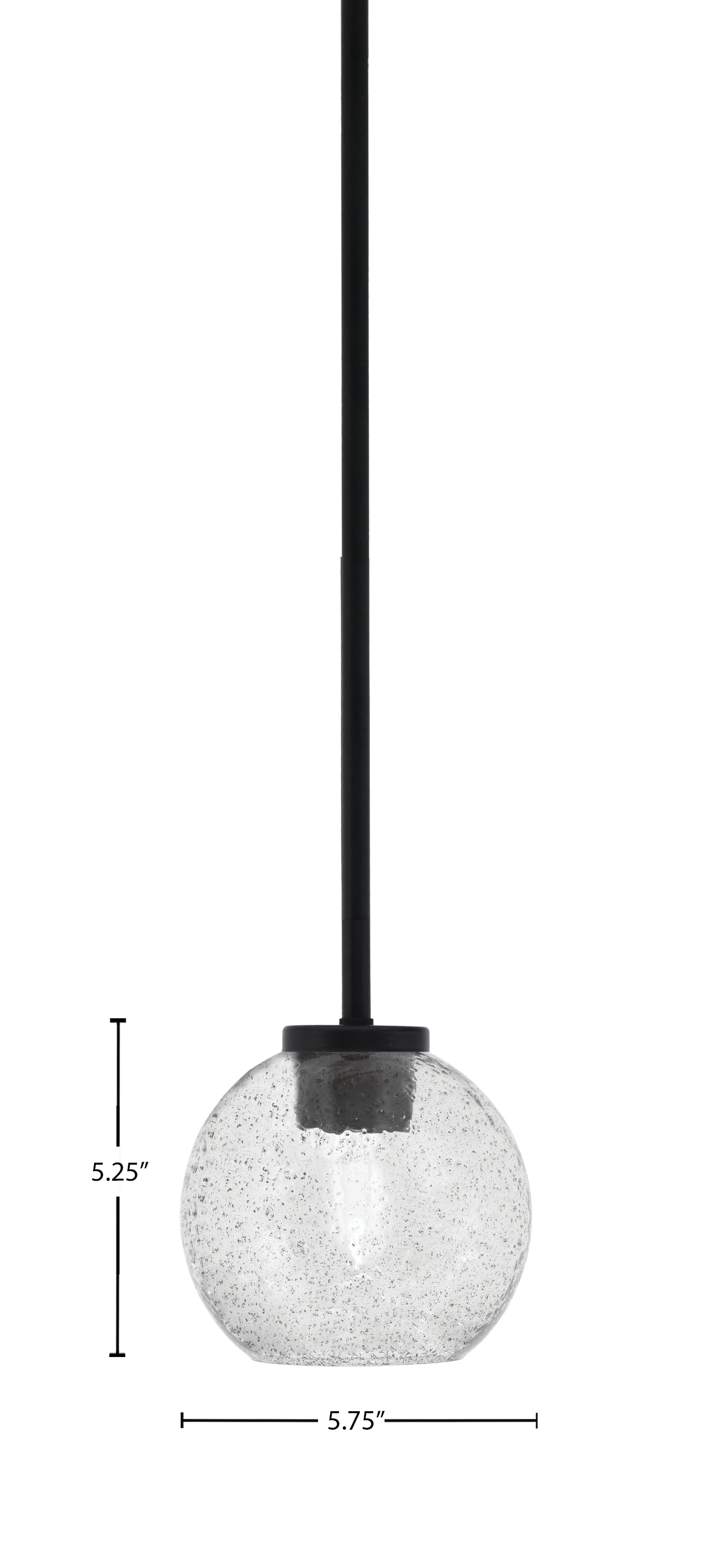 Sandia One Light Mini Pendant in Matte Black with Smoke Bubble Shade