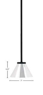 Sandia One Light Mini Pendant in Matte Black with Chrome Metal Shade Shade