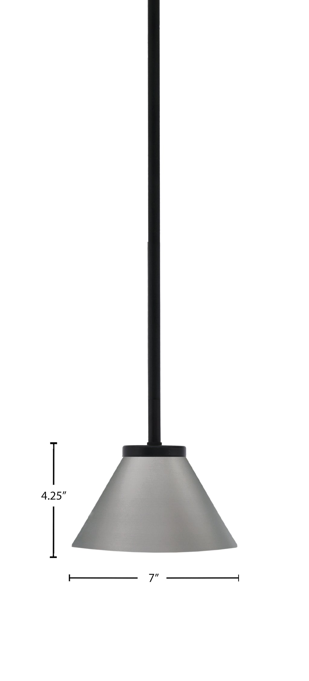 Sandia One Light Mini Pendant in Matte Black with Graphite Metal Shade Shade