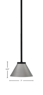 Sandia One Light Mini Pendant in Matte Black with Graphite Metal Shade Shade