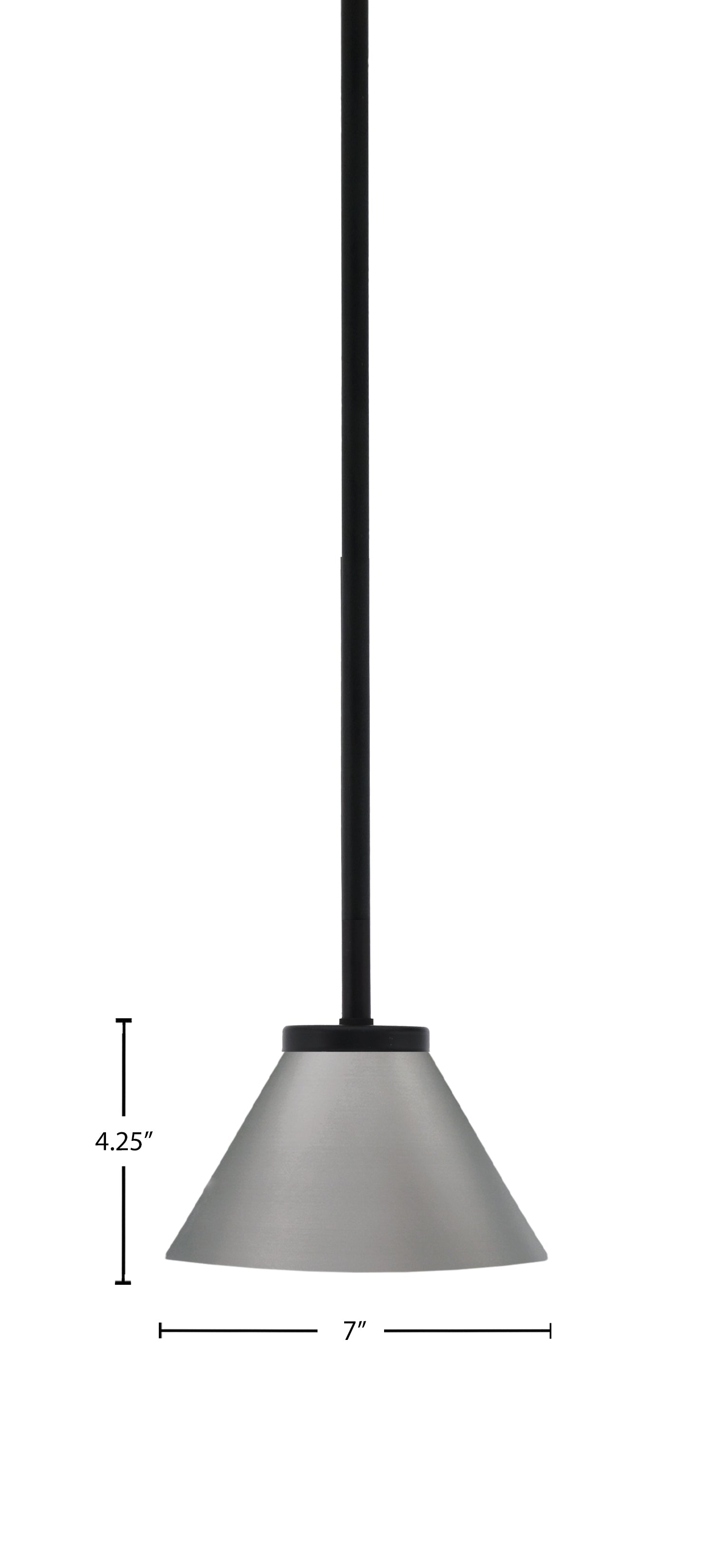 Sandia One Light Mini Pendant in Matte Black with Graphite Metal Shade Shade