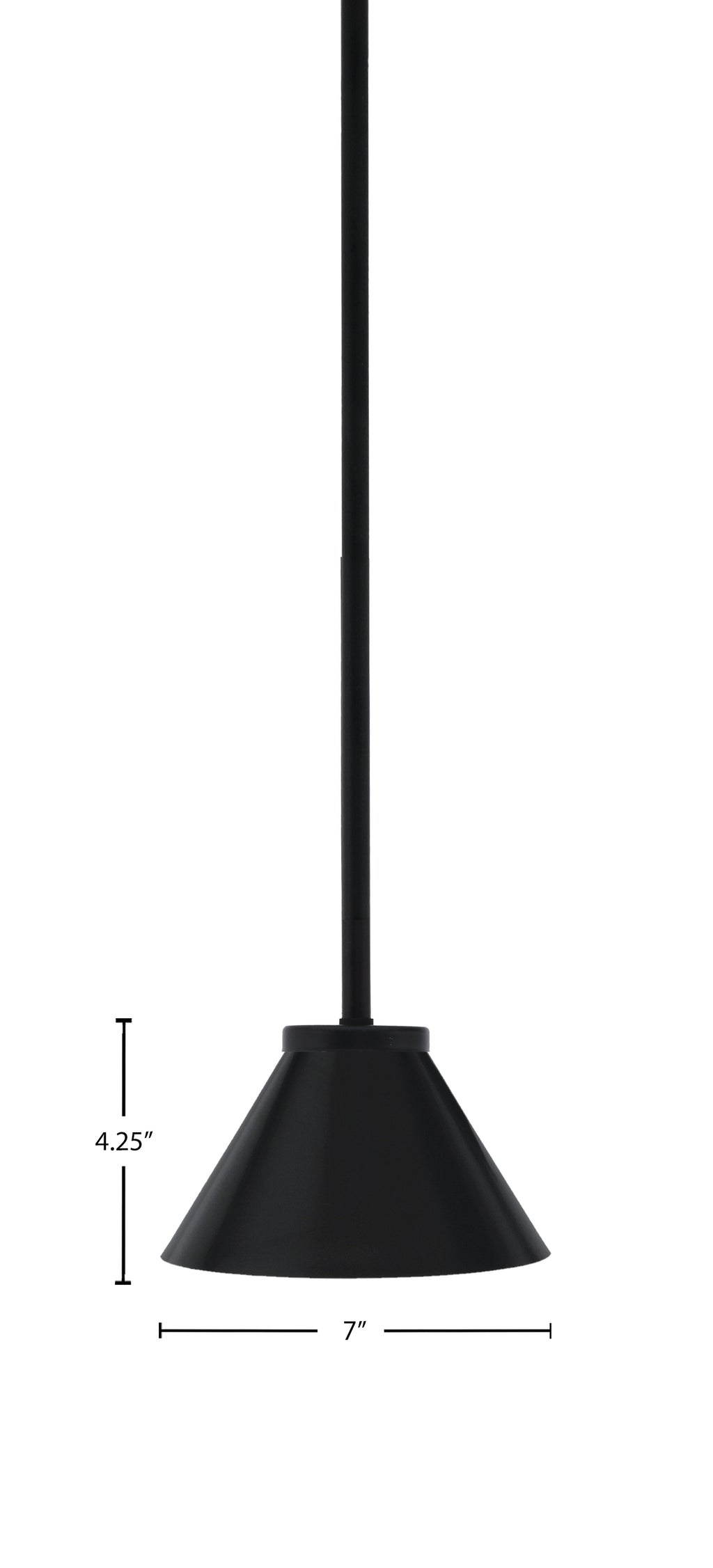 Sandia One Light Mini Pendant in Matte Black with Matte Black Metal Shade Shade
