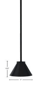 Sandia One Light Mini Pendant in Matte Black with Matte Black Metal Shade Shade