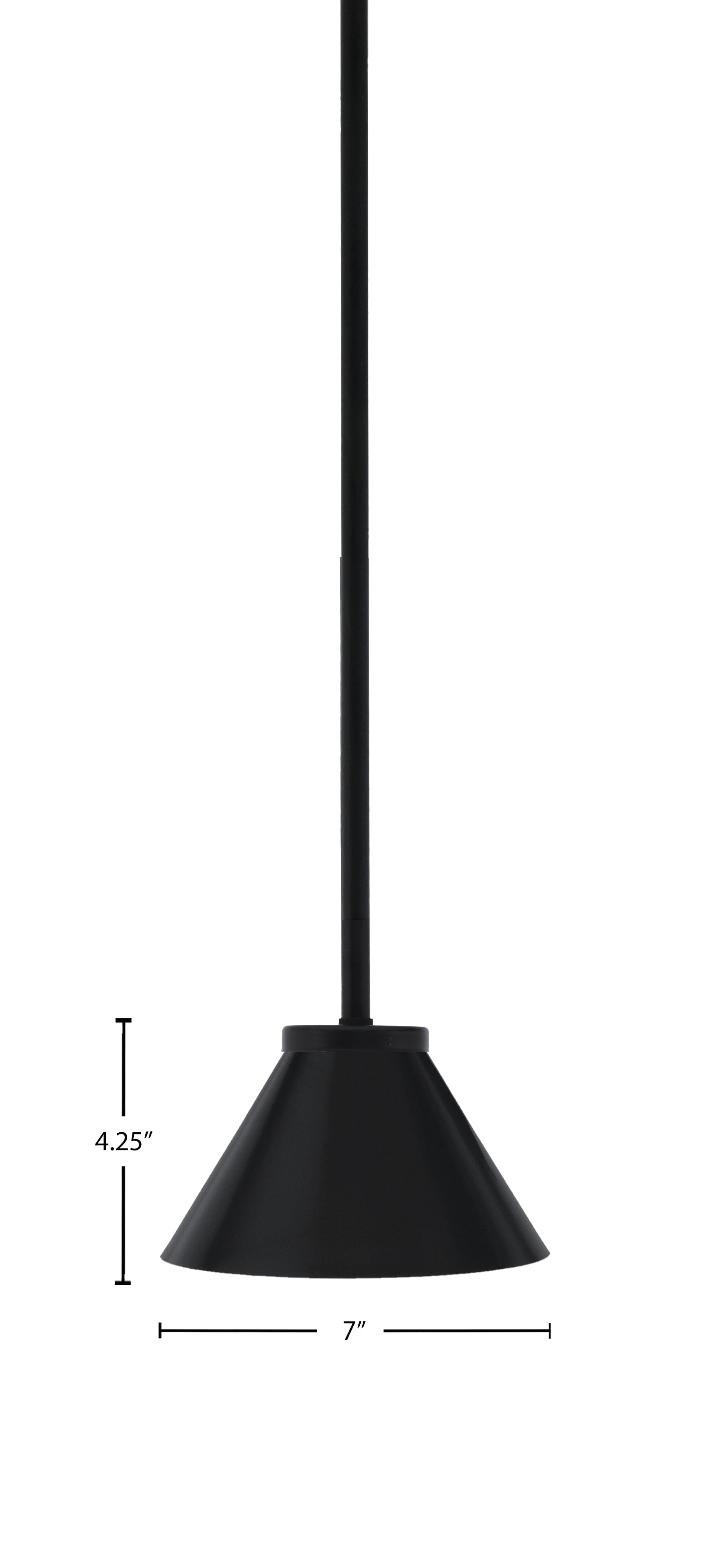 Sandia One Light Mini Pendant in Matte Black with Matte Black Metal Shade Shade