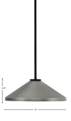 Sandia One Light Mini Pendant in Matte Black with Graphite Metal Shade Shade