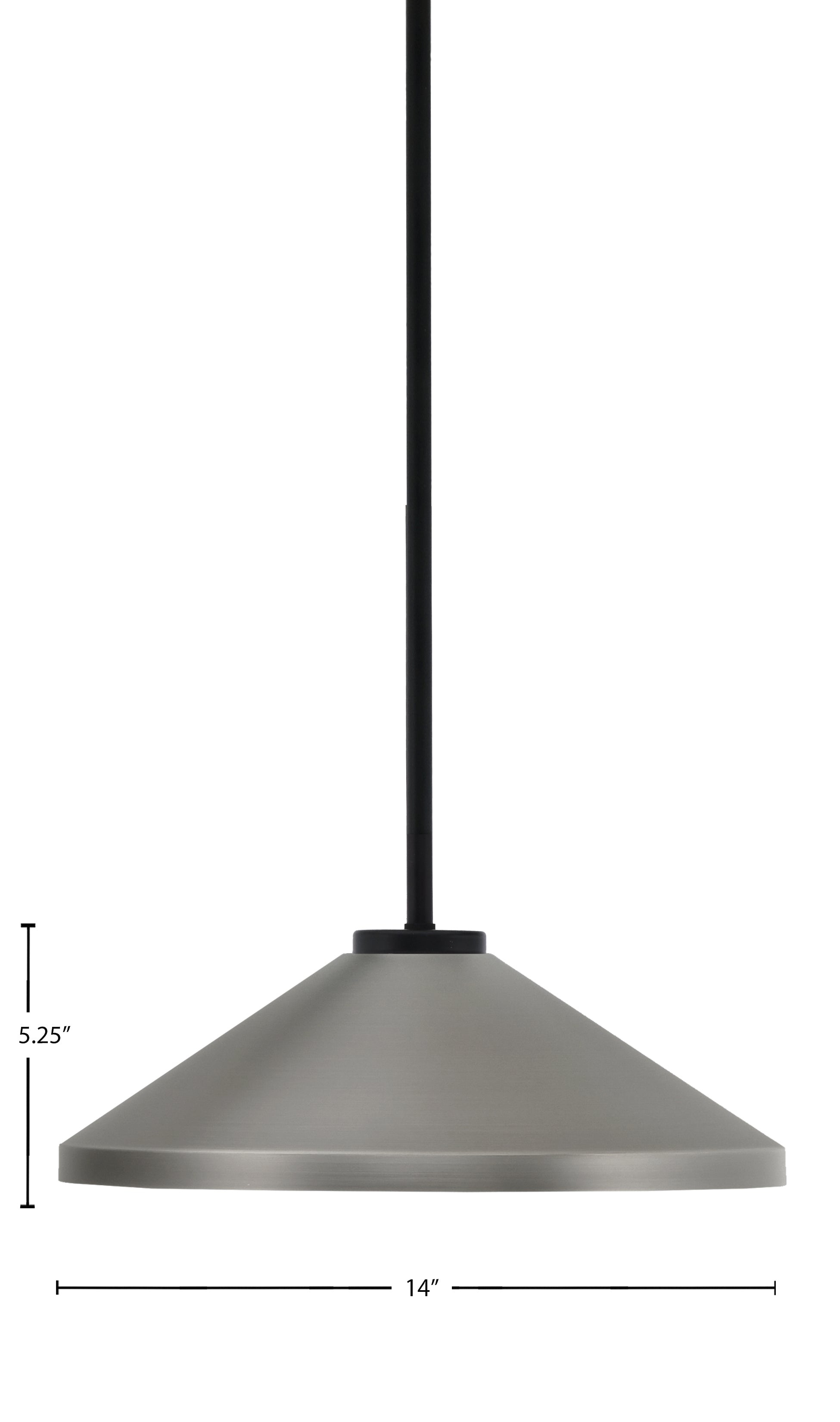 Sandia One Light Mini Pendant in Matte Black with Graphite Metal Shade Shade